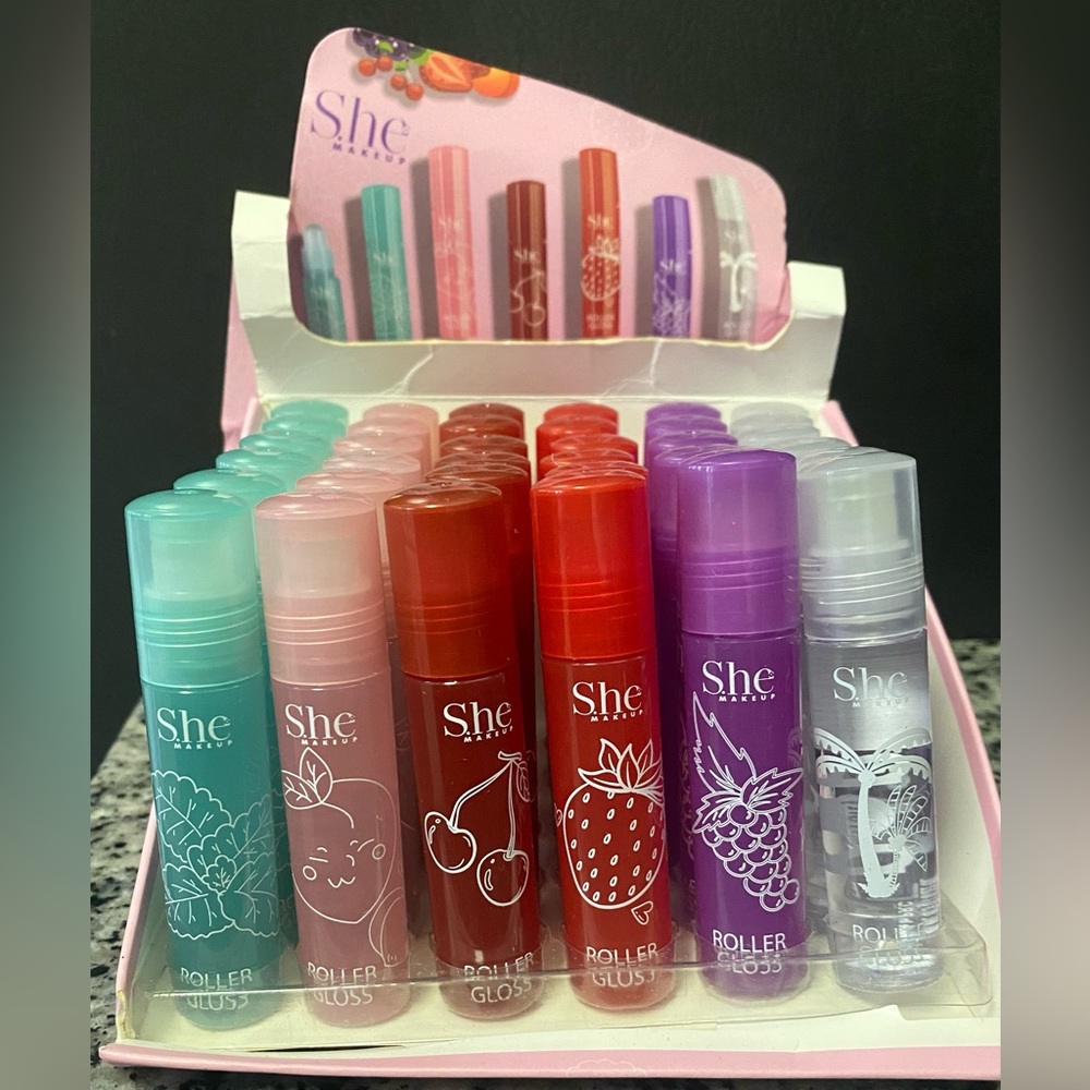 Fruity Roller Lip Gloss Bulk Lot 36 Piece Makeup